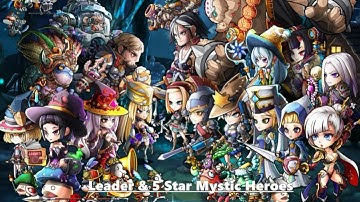 Leader & 5 star heroes in Mystic World