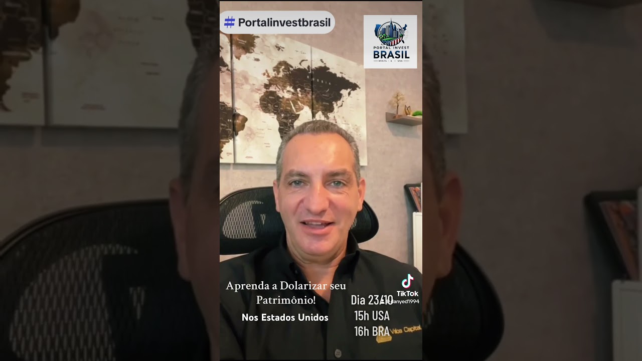 Aprenda a dolarizar seu patrimônio. Live pelo Insta @portalinvestbrasil dia 23/10 às 15h USA 16h BRA
