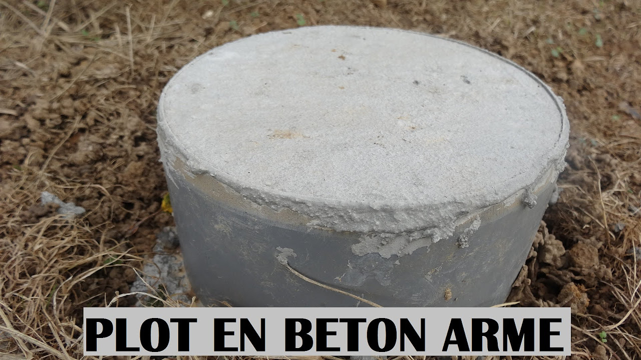 Faire un plot en beton arm   bton raliser  la btonnire   fondation terrasse en bois