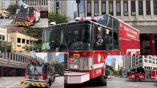 Chicago fire department Engine 42 truck 3 squad 1 responding