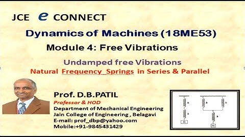 DOM : Undamped Free Vibrations Natural Frequency Springs in Series and Parallel