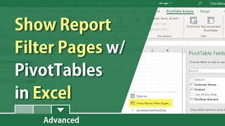 Excel - PivotTable: Show Report Filter Pages - create many PivotTables at one time by Chris Menard