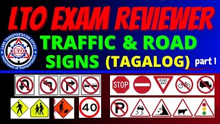 LTO TRAFFIC & ROAD SIGNS - LTO EXAM REVIEWER (TAGALOG)  | Wander J