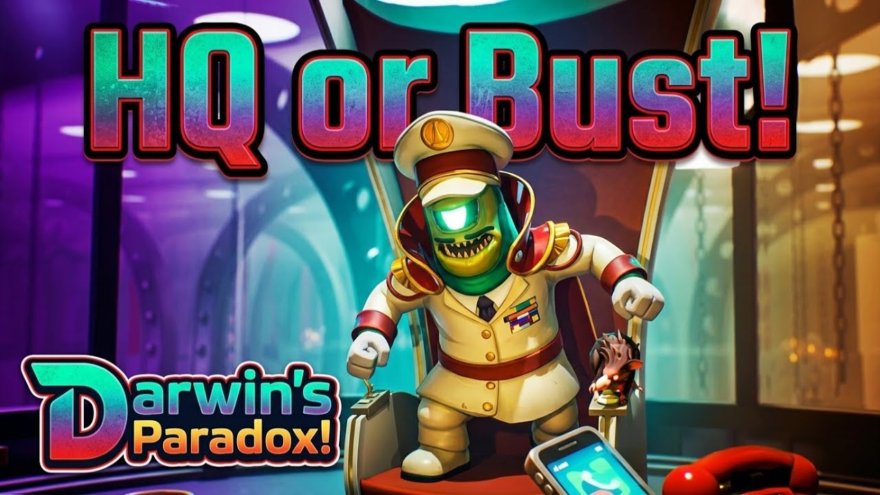 Videominiatyr för HQ eller bust! | Darwin's Paradox! | Genomspelning, Gameplay, Utan kommentarer, 4K