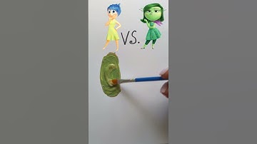 Mixing colors Inside Out 2 | Joy vs. Disgust! #shorts #colormixing #insideout2 #satisfying #art