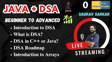 Introduction to DSA in Java || Placement Series || Coders Arcade