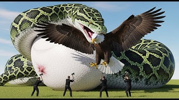 Heroic Rescue Team Saves Eagle from a Giant Python in a Breathless Fight