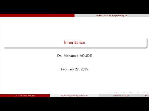 Object-Oriented programming (C#) lecture 05 inheritance part 01
