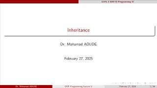 Object-Oriented programming (C#) lecture 05 inheritance part 01