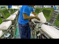 Amazing mass production of latex pillows in factory