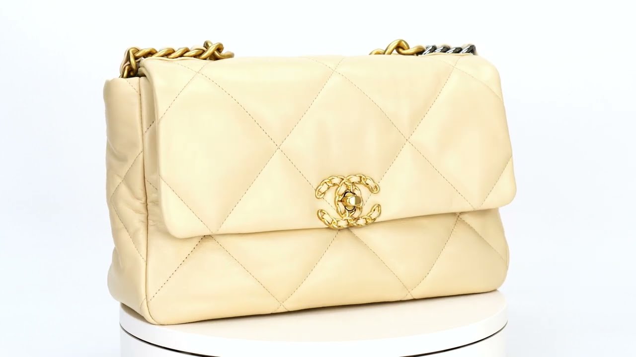Shoulder Bag Bag Beige Chanel Goatskin Bag Chanel 19 Flap Bag