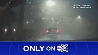 Dashcam video shows deadly storm blasting through downtown, shifting car and blowing out windows