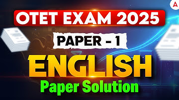 OTET Question Paper 2025 | OTET Paper 1 English Paper Solution | OTET Answer Key