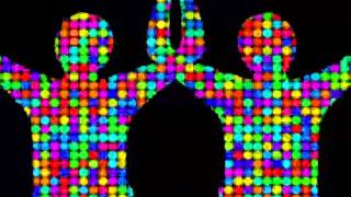 CG circle particle form like human dancing (Silhouette).