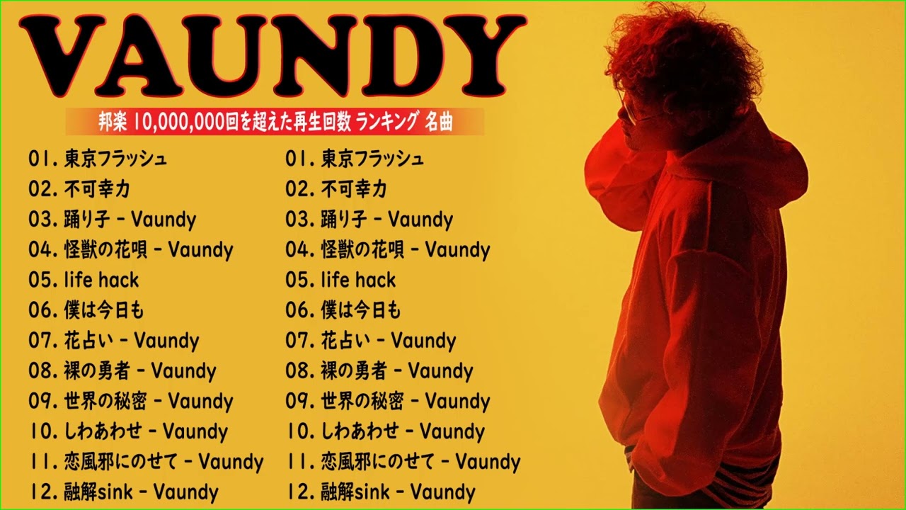 Vaundy の作業用 - Vaundyのプレイリスト 2022 - Vaundyアルバム 2022 - YouTube