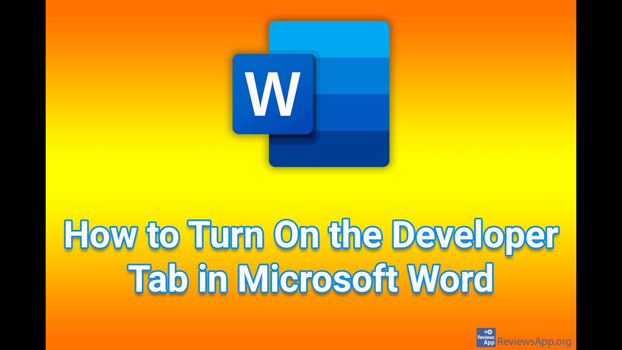 How to Turn On the Developer Tab in Microsoft Word - YouTube