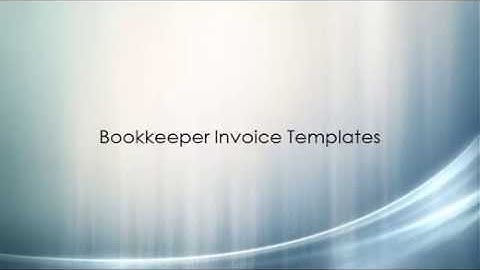 Bookkeeper Invoice Template