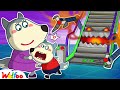 Wolfoos scared of the escalator  escalator safety safety education for kids  wolfoo channel