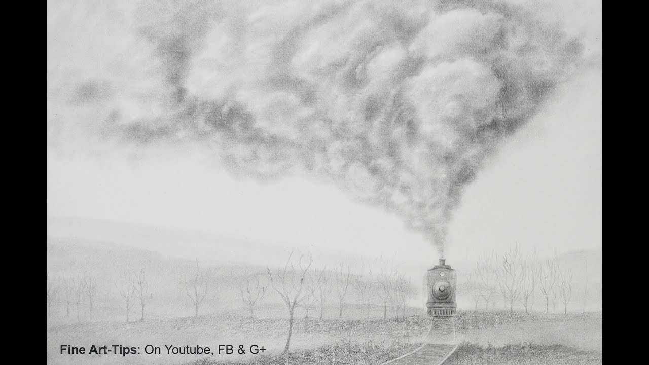 ⁣How to Draw Smoke - How to Draw a Realistic Train