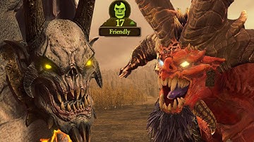 Skarbrand Friendly Diplomacy lines to Daemon Prince - Total War Warhammer 3