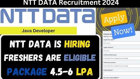 NTT DATA Off Campus Hiring Started  | Java Developer | Freshers job 2024