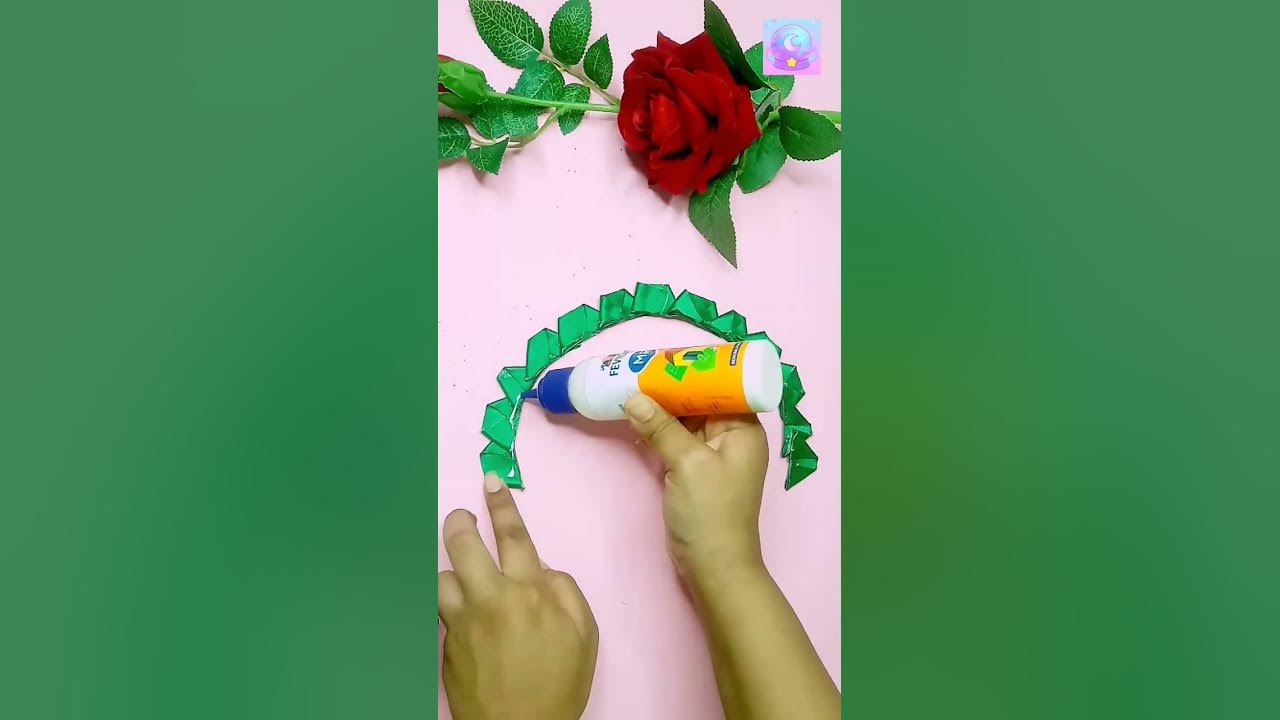 how-to-make-a-rose-with-ribbon-and-glitter-youtubeshorts-diy-craft
