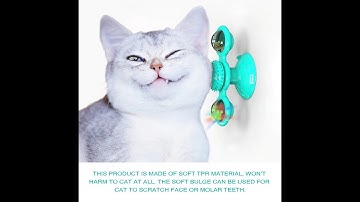 Cat Windmill Toy Funny Massage Rotatable Cat Toys With Catnip LED Ball
