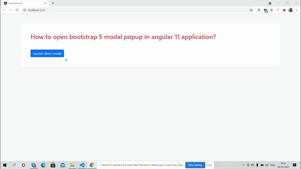 Open Bootstrap 5 Modal in Angular 11 YouTube