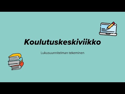 Video: Kuinka Tehdä Koulusuunnitelma