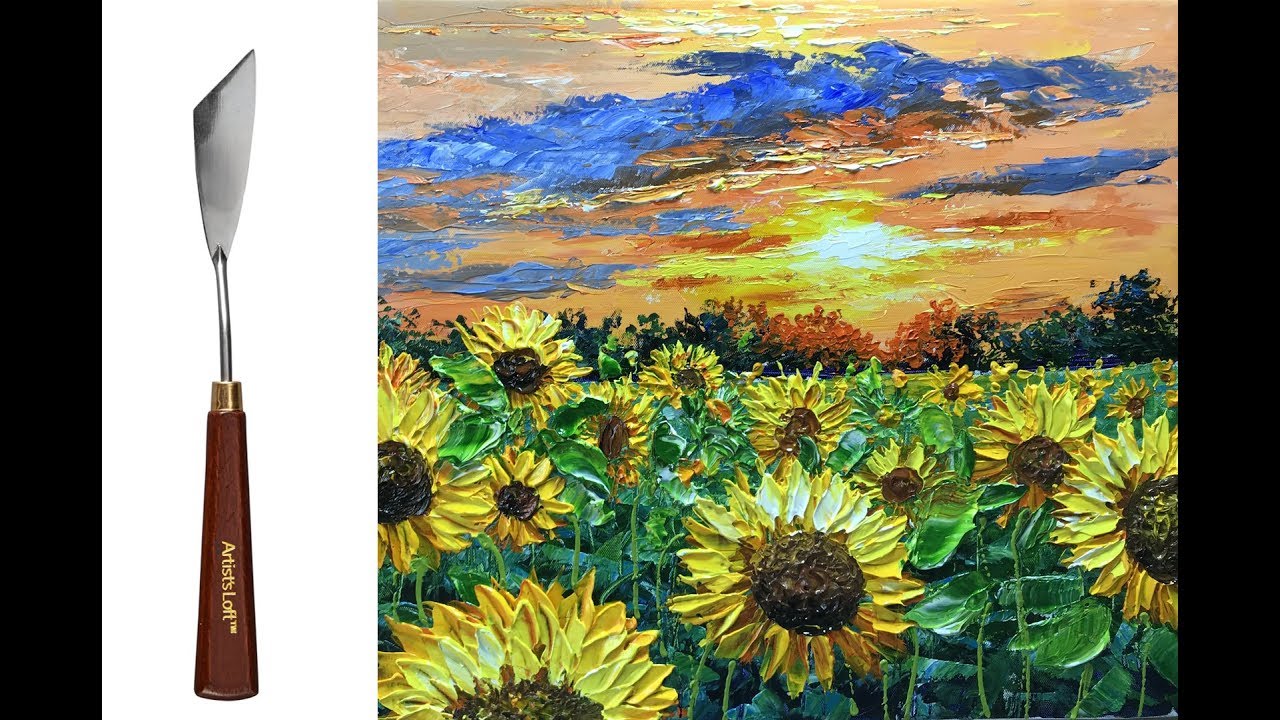 Abstract Sunflower Field Painting