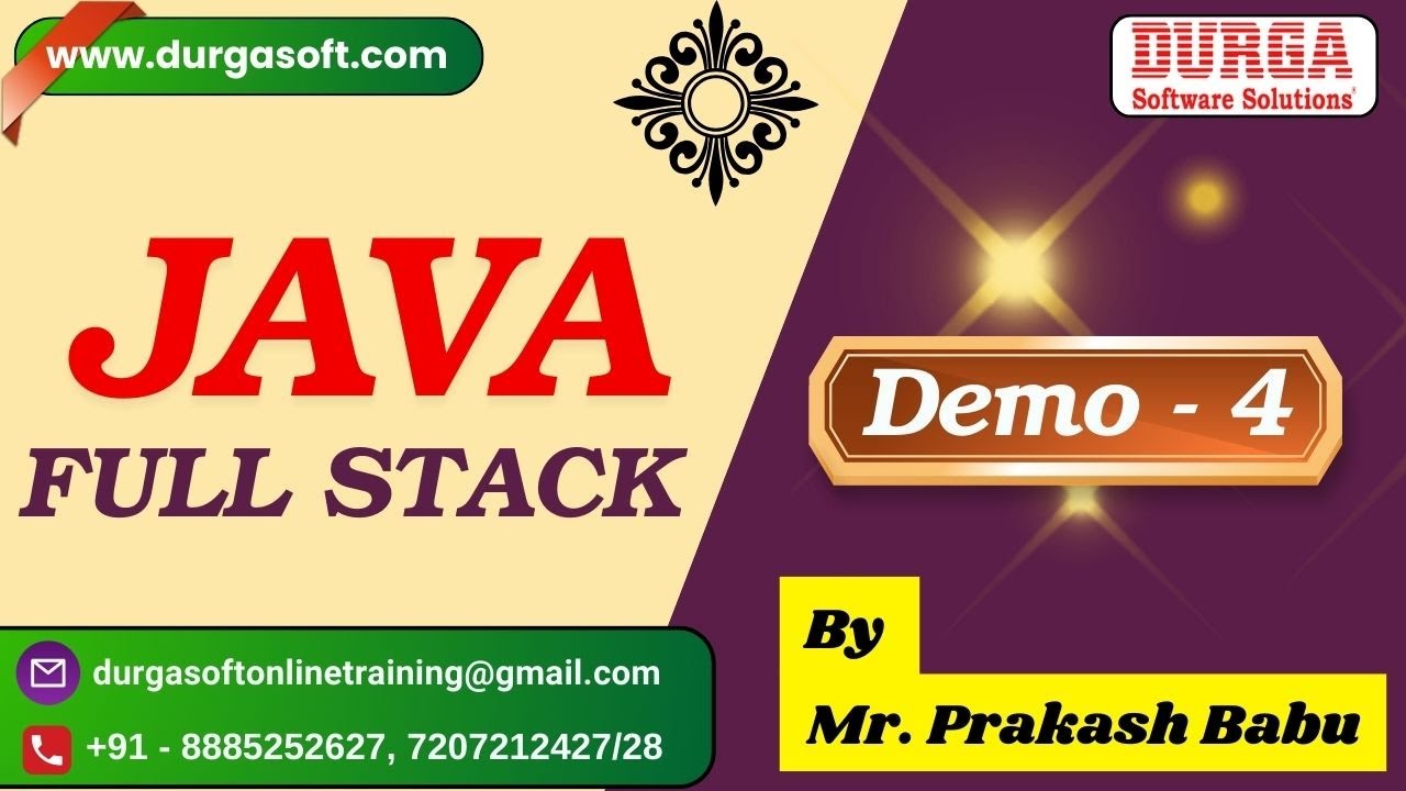 JAVA FULL STACK tutorials || Demo - 4 || by Mr. Prakash Babu On 22-01 ...