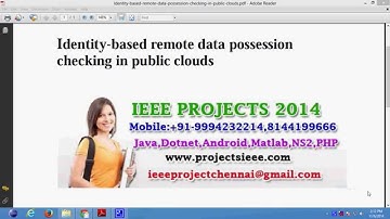 Identity based remote data possession checking in public clouds