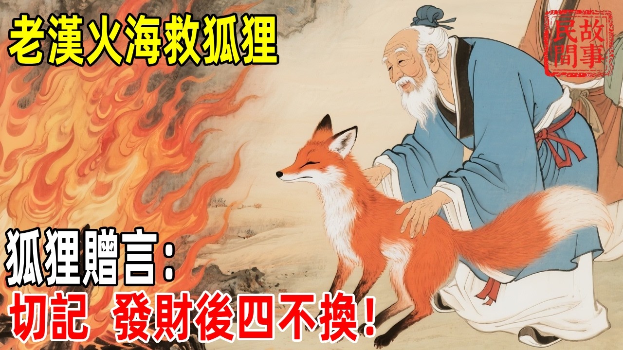 老漢火海救狐狸，狐狸贈言：切記，發財後四不換！【壓箱底的舊事】#故事#民间故事#故事会#民間故事#故事會#温馨故事#民间传统故事