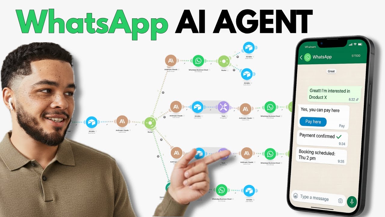 Build a WhatsApp AI Agent That Takes Payments + Books Clients (Make Tutorial)
