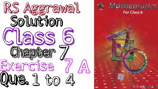 Rs aggrawal solution class 6 Chapter 7 Exercise 7A Question 1,2,3,4 | MD Sir screenshot 1