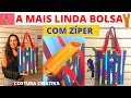 BOLSA DE JEANS E RETALHOS COM ZÍPER