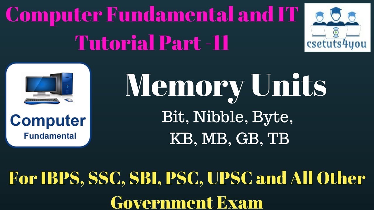 Computer Fundamental and IT Tutorial Part - 11 Memory Unites - YouTube
