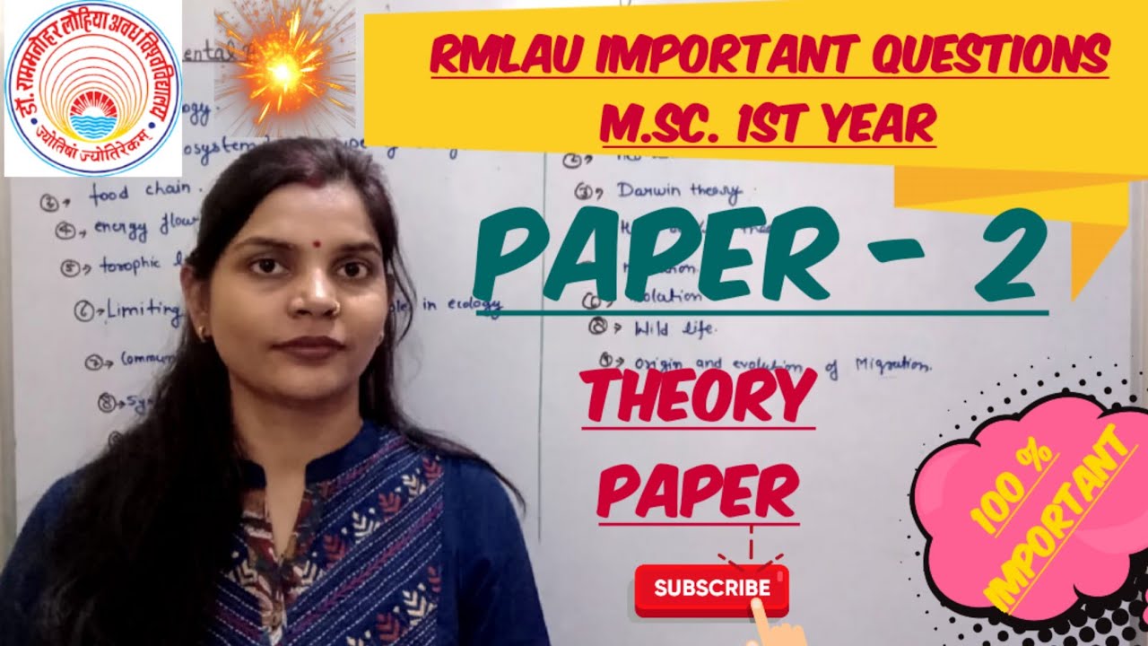 || RMLAU Important Questions M.Sc. 1st year Paper - 2 || 2022 ||