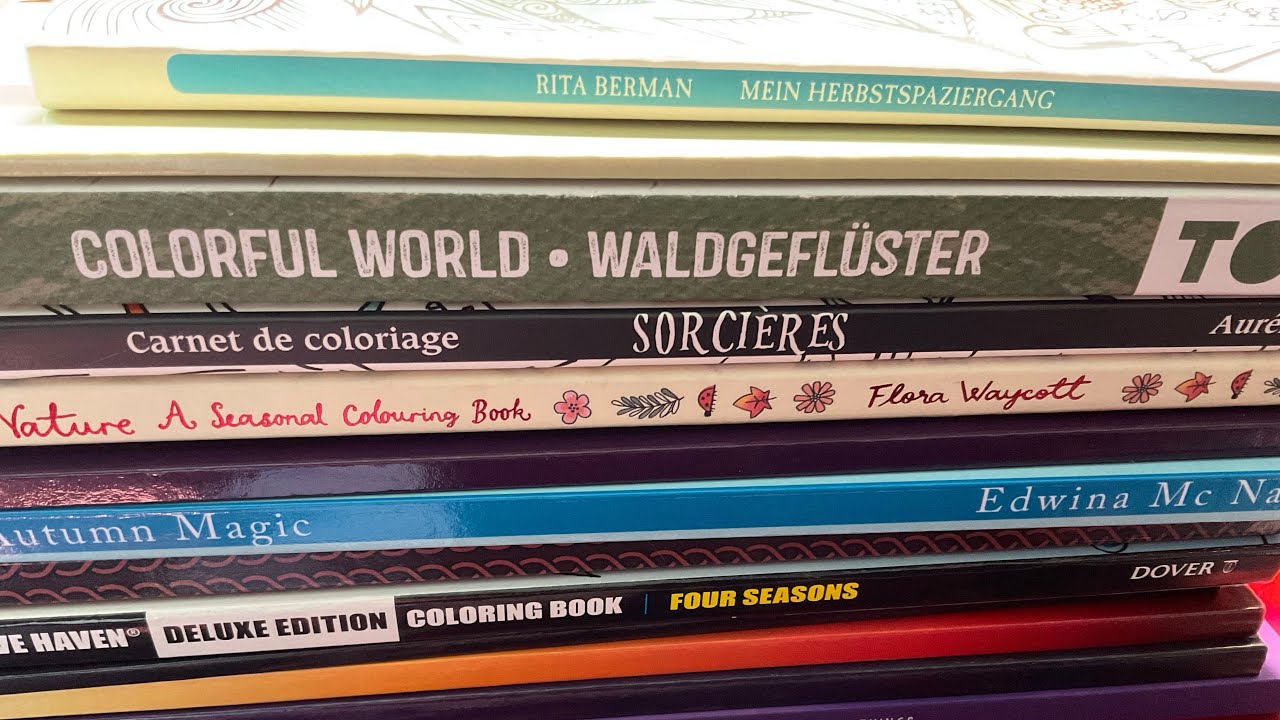 My collection of Autumn / Fall Colouring books | Adult Colouring