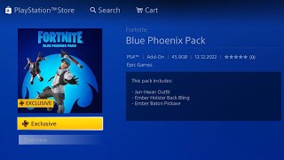 FORTNITE NEW PLAYSTATION PLUS CELEBRATION BLUE PHOENIX PACK