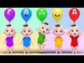 5 Color balloon &amp;John Jacob Jingleheimer  música colorida Learn Sing A Song! Infantil Nursery Rhymes