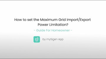 How to set the Maximum Grid Import or Export Power Limitation