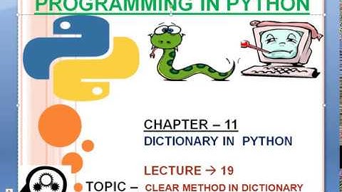 CHAPTER 11 :19.Clear Method In Dictionary |Python complete tutorial course|hindi|  #coder_brains_163