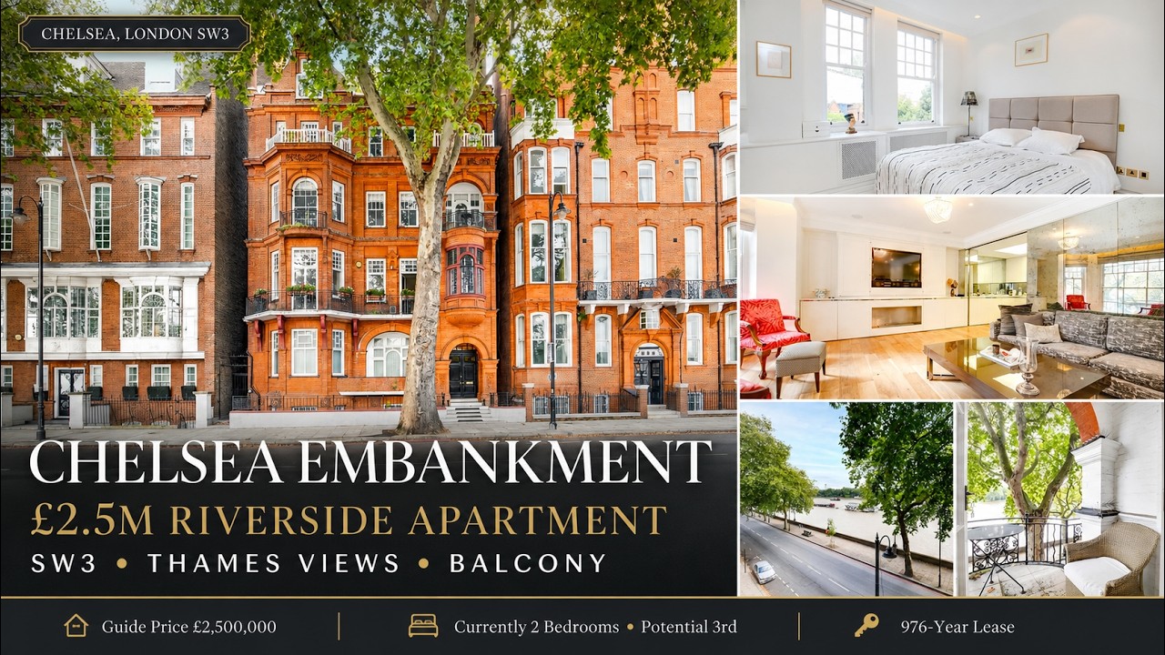 Inside a £2.5M Chelsea Apartment With Two Balconies Overlooking the Thames