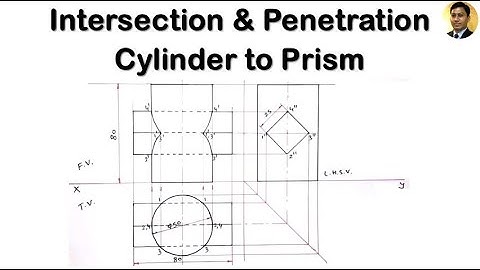 Intersection & Penetration | Cylinder to Prism | Problem 3 | Engineering Drawing