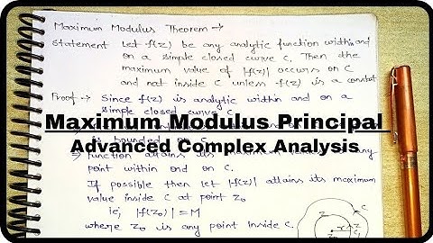 Maximum Modulus Principal| Advanced Complex Analysis MSc Second Semester MJPRU|