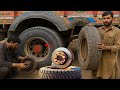 Local workshop offers tyre hub and brake leaf repair services.