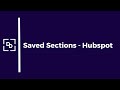 Hubspot Email Marketing - Saved Sections