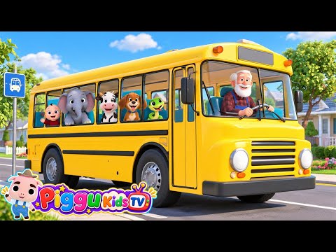 Wheels on the Bus 🚌🐶🐱 | Animal Version |  Nursery Rhymes and kids song | 3D animation