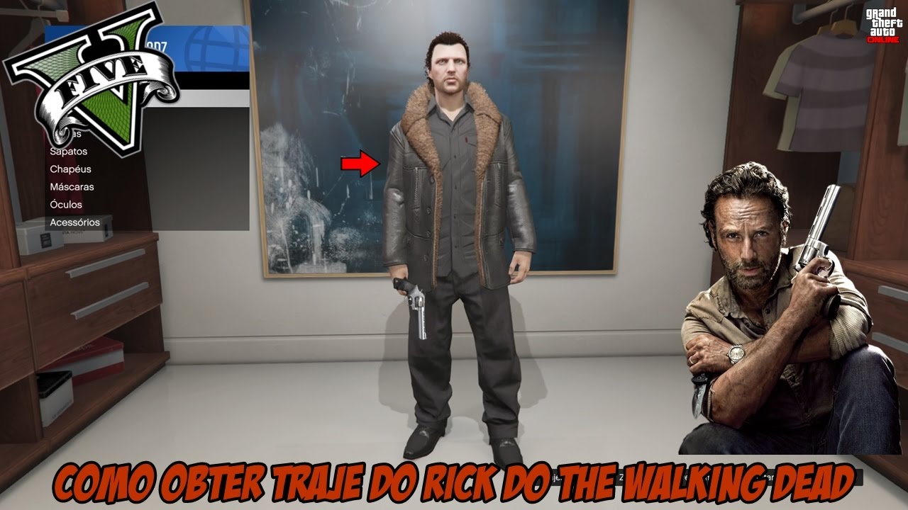 GTA V - COMO OBTER TRAJE DO RICK DO THE WALKING DEAD! - YouTube